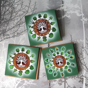 13 Sacred Trees Card with Leaves