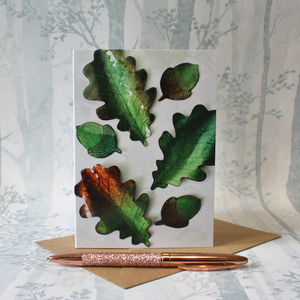 Oak Leaf & Acorn Card